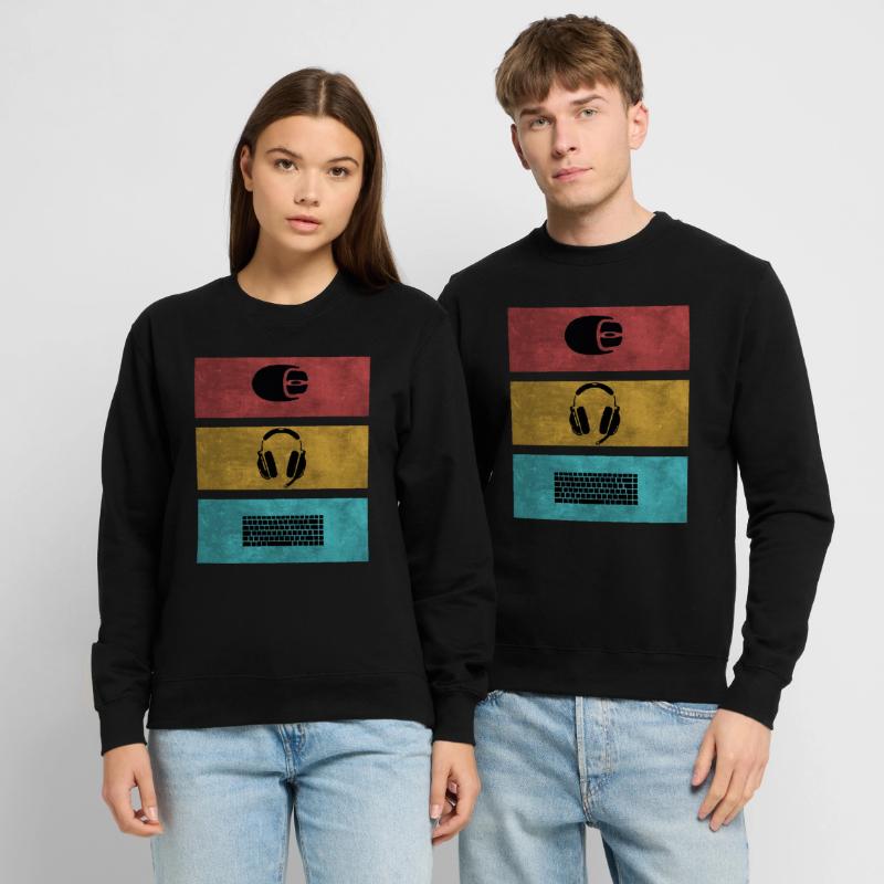 Basic Gamer Setup Programer Headset Mouse Keyboard Unisex Sweatshirt
