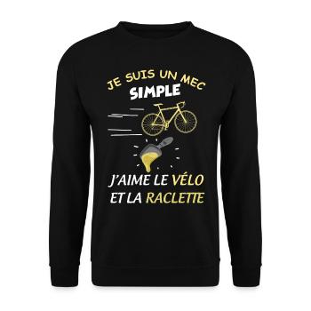 Raclette et velo mec simple - Sweat-shirt Unisexe - noir - Devant - Alina (178cm) & Michal (187cm)