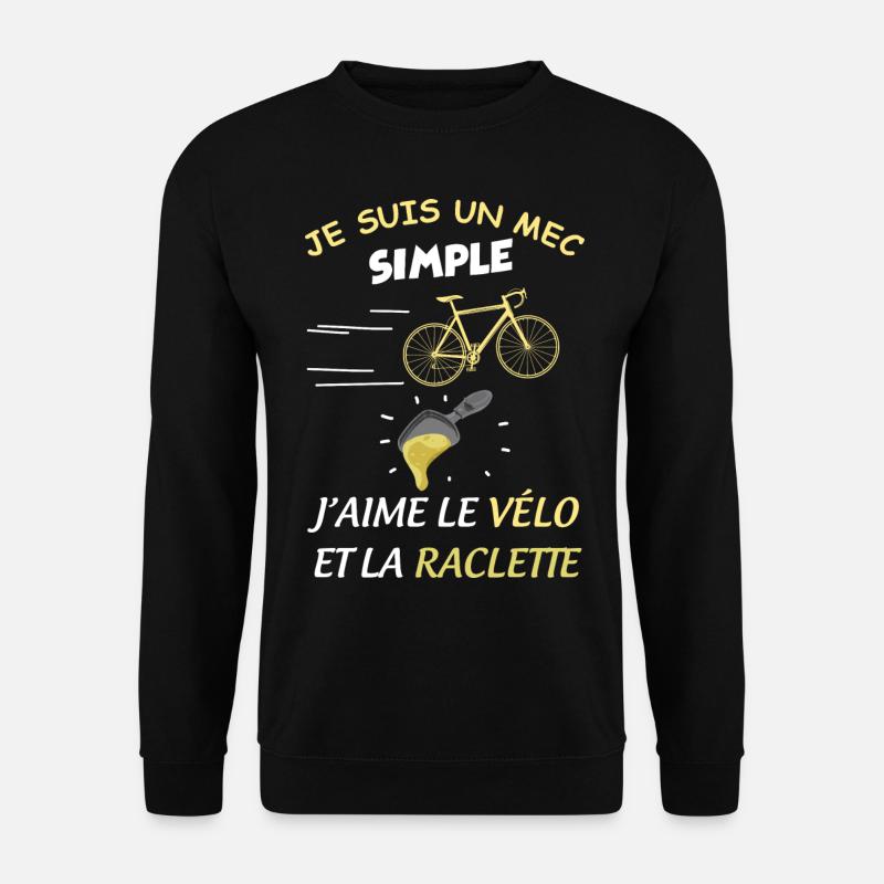 Raclette et velo mec simple - Sweat-shirt Unisexe - noir