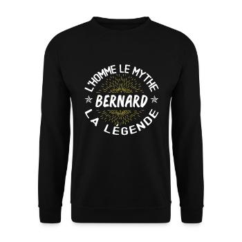 L'homme le mythe la légende - Cadeau Bernard. - Sweat-shirt Unisexe - noir - Devant - Alina (178cm) & Michal (187cm)