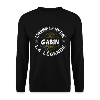L'homme le mythe la légende - Cadeau Gabin. - Sweat-shirt Unisexe - noir - Devant - Alina (178cm) & Michal (187cm)