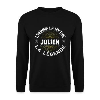 L'homme le mythe la légende - Cadeau Julien. - Sweat-shirt Unisexe - noir - Devant - Alina (178cm) & Michal (187cm)