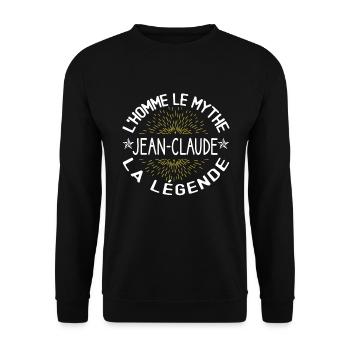 L'homme le mythe - Cadeau Anniversaire Jean-claude - Sweat-shirt Unisexe - noir - Devant - Alina (178cm) & Michal (187cm)
