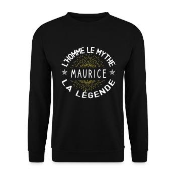 L'homme le mythe - Cadeau Anniversaire Maurice - Sweat-shirt Unisexe - noir - Devant - Alina (178cm) & Michal (187cm)