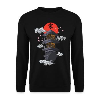 Maison de style pagode - Sweat-shirt Unisexe - noir - Devant - Alina (178cm) & Michal (187cm)