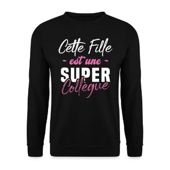 Cette fille est une super Collègue - Sweat-shirt Unisexe - noir - Devant - Alina (178cm) & Michal (187cm)