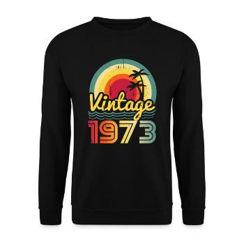 Vintage 1973 - Unisex Sweatshirt - black - Front - Alina (178cm) & Michal (187cm)