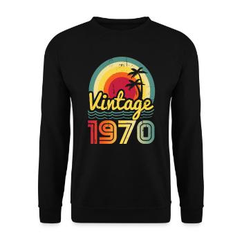 Millésime 1970 - Sweat-shirt Unisexe - noir - Devant - Alina (178cm) & Michal (187cm)
