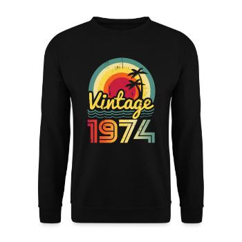 Vintage 1974 - Unisex Sweatshirt - black - Front - Alina (178cm) & Michal (187cm)