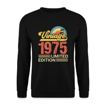 Millésime 1975 - Sweat-shirt Unisexe - noir - Devant - Alina (178cm) & Michal (187cm)