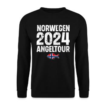 Norwegen Angeltour 2024 - Unisex Pullover - Schwarz - Vorne - Alina (178cm) & Michal (187cm)