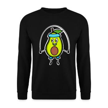 Avocado Seilspringen - Unisex Pullover - Schwarz - Vorne - Alina (178cm) & Michal (187cm)