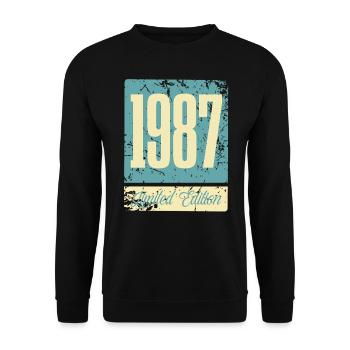 1987 Anniversaire de naissance Année de naissance - Sweat-shirt Unisexe - noir - Devant - Alina (178cm) & Michal (187cm)