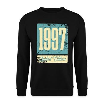 1997 Naissance Anniversaire Année de naissance - Sweat-shirt Unisexe - noir - Devant - Alina (178cm) & Michal (187cm)