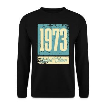 1973 Anniversaire de naissance Année de naissance - Sweat-shirt Unisexe - noir - Devant - Alina (178cm) & Michal (187cm)