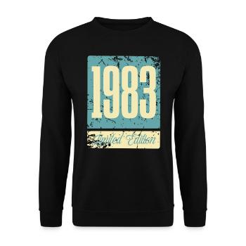 1983 Naissance Anniversaire Année de naissance - Sweat-shirt Unisexe - noir - Devant - Alina (178cm) & Michal (187cm)