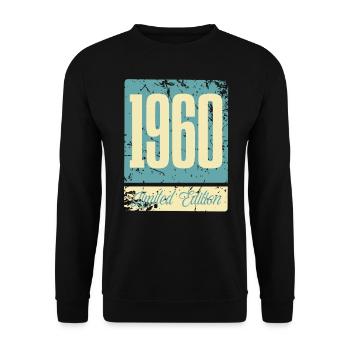 1960 Anniversaire de naissance Année de naissance - Sweat-shirt Unisexe - noir - Devant - Alina (178cm) & Michal (187cm)