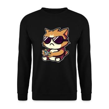 Cat Gamer Gamer Gaming - Sweat-shirt Unisexe - noir - Devant - Alina (178cm) & Michal (187cm)