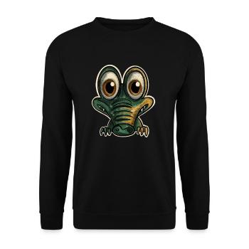 Alligator Krokodil - Unisex Pullover - Schwarz - Vorne - Alina (178cm) & Michal (187cm)
