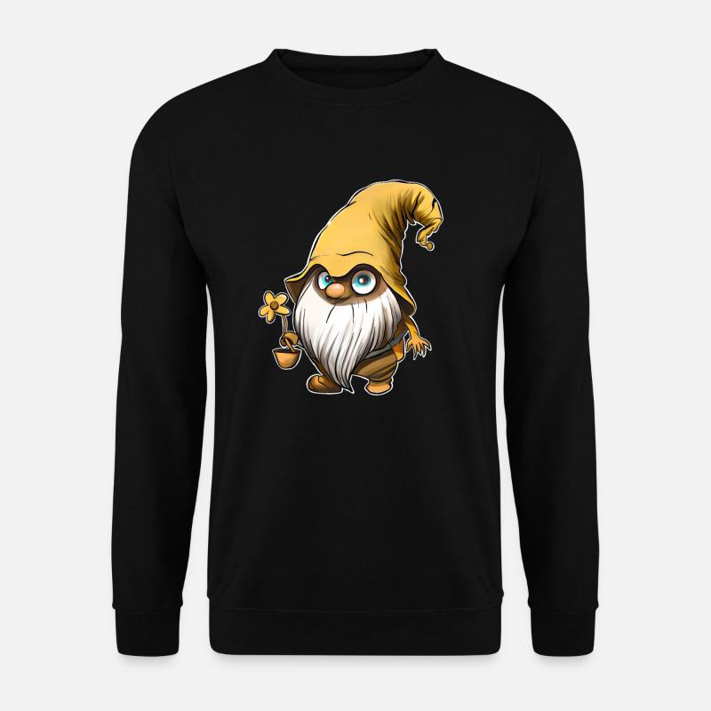 Gnome Gnomes Sunflower - Unisex Pullover - Schwarz