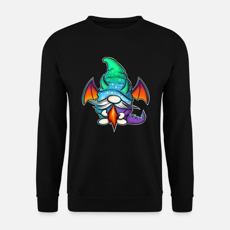 Gnome Gnomes Drache - Unisex Pullover - Schwarz