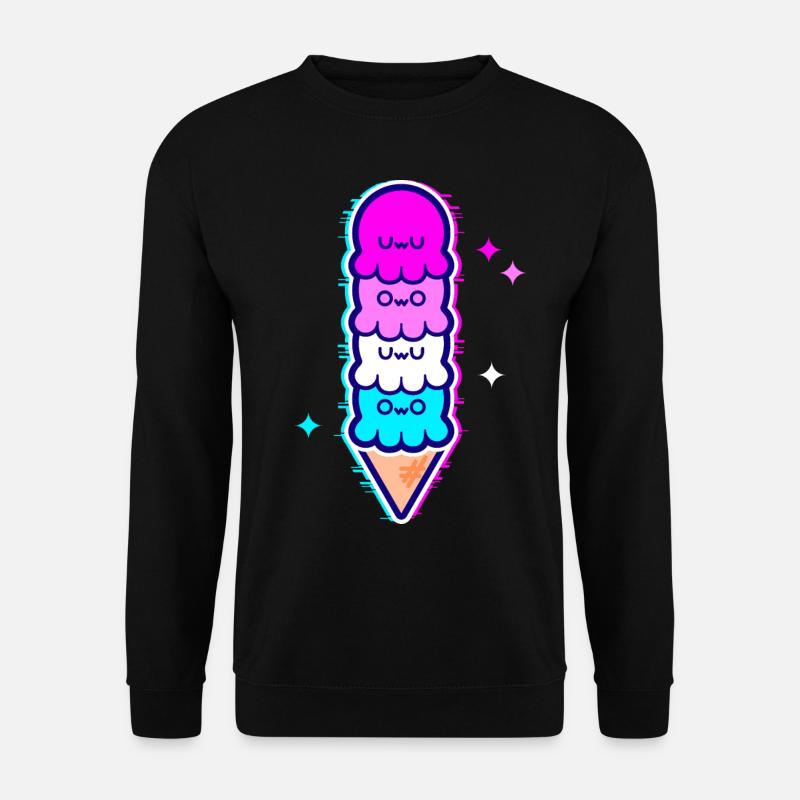 UwU | Kraken-Eis mit Glitzer in Femboy-Flagge - Unisex Pullover - Schwarz