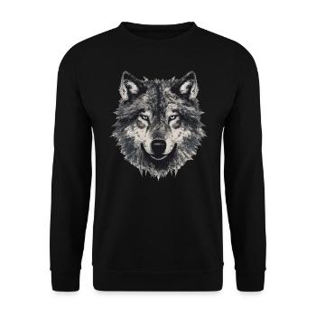 Wolf Wolf Head Scratch Marks Claws Wild - Sweat-shirt Unisexe - noir - Devant - Alina (178cm) & Michal (187cm)