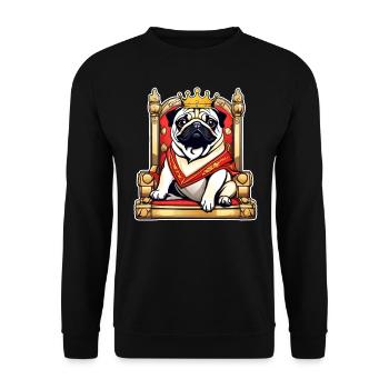 Carlin royal mignon avec couronne et trône - Sweat-shirt Unisexe - noir - Devant - Alina (178cm) & Michal (187cm)