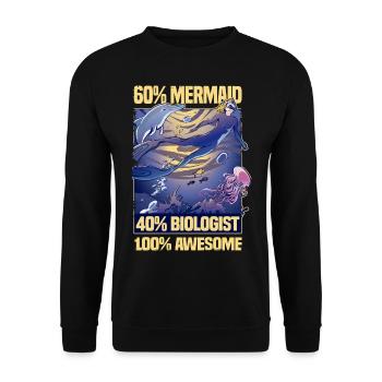 Meeresbiologie Delfin | Meeresbiologe Geschenkidee - Unisex Pullover - Schwarz - Vorne - Alina (178cm) & Michal (187cm)