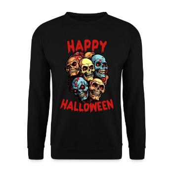Happy Halloween Zombie Apokalypse - Unisex Pullover - Schwarz - Vorne - Alina (178cm) & Michal (187cm)