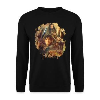 Le Hobbit Personnages Autour De Bilbon Sacquet - Sweat-shirt Unisexe - noir - Devant - Alina (178cm) & Michal (187cm)