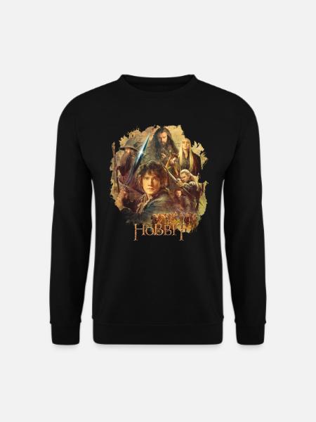 Der Hobbit Charaktere Um Bilbo Beutlin Mit Stich - Unisex Pullover - Schwarz