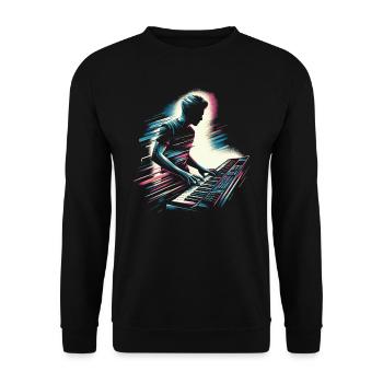Keyboarder - Unisex Pullover - Schwarz - Vorne - Alina (178cm) & Michal (187cm)