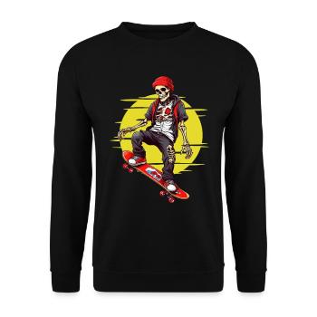 Skateboard Squelette - Sweat-shirt Unisexe - noir - Devant - Alina (178cm) & Michal (187cm)