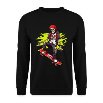 Skateboard Squelette - Sweat-shirt Unisexe - noir - Devant - Alina (178cm) & Michal (187cm)