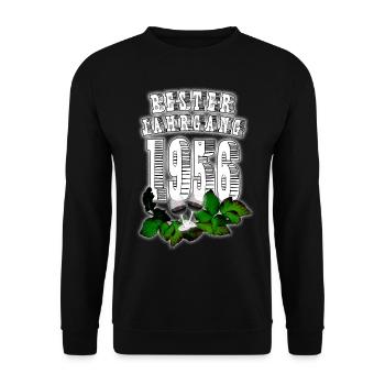 Best Vintage: 1956, Year of Birth, Wine, Wine Glass - Unisex Sweatshirt - black - Front - Alina (178cm) & Michal (187cm)