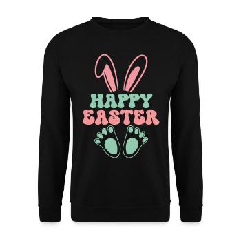 Happy easter - Unisex Pullover - Schwarz - Vorne - Alina (178cm) & Michal (187cm)