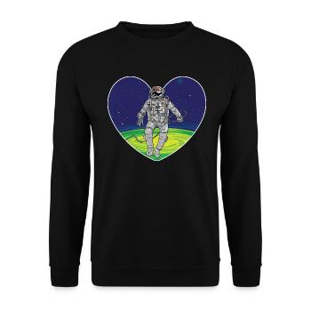 Outer space heart - Unisex Sweatshirt - black - Front - Alina (178cm) & Michal (187cm)