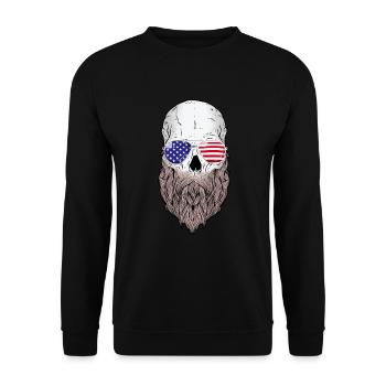 Bearded del port USA Aviators amateur de barbe - Sweat-shirt Unisexe - noir - Devant - Alina (178cm) & Michal (187cm)