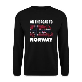 On the road to Norway Camper Camping Norway - Unisex Sweatshirt - black - Front - Alina (178cm) & Michal (187cm)