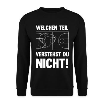 Welchen Teil verstehst du nicht Basketball - Unisex Pullover - Schwarz - Vorne - Alina (178cm) & Michal (187cm)