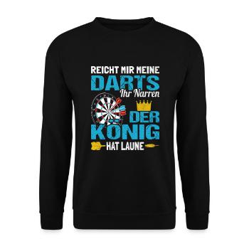 Reicht mir meine Darts Dartspieler Dartsport Dart - Unisex Pullover - Schwarz - Vorne - Alina (178cm) & Michal (187cm)
