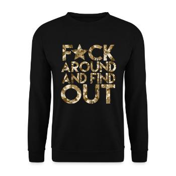 Fick herum und finde fafo f herum und finde es her - Unisex Pullover - Schwarz - Vorne - Alina (178cm) & Michal (187cm)