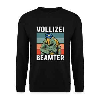 Vollizei Beamter Vatertag Bier Party Saufen Shirt - Unisex Pullover - Schwarz - Vorne - Alina (178cm) & Michal (187cm)