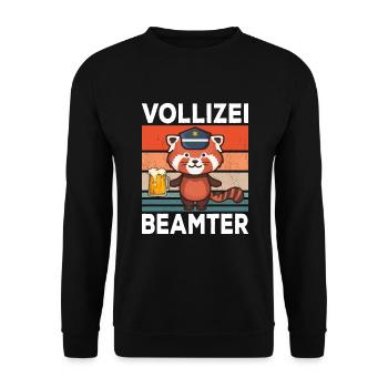 Vollizei Beamter Vatertag Bier Party Saufen Shirt - Unisex Pullover - Schwarz - Vorne - Alina (178cm) & Michal (187cm)