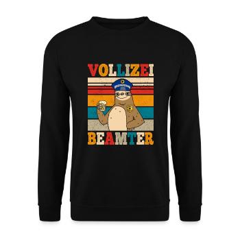 Vollizei Beamter Vatertag Bier Party Saufen Shirt - Unisex Pullover - Schwarz - Vorne - Alina (178cm) & Michal (187cm)