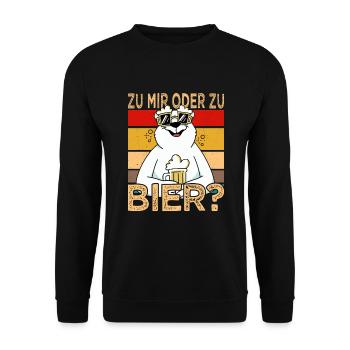 À moi ou à la bière? Bière de la fête des pères Saufshirt - Sweat-shirt Unisexe - noir - Devant - Alina (178cm) & Michal (187cm)