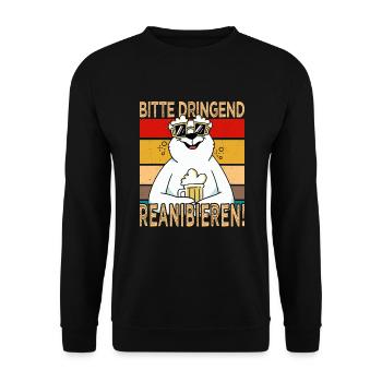 S’il vous plaît réanimer d’urgence la bière de la fête des pères Saufshirt - Sweat-shirt Unisexe - noir - Devant - Alina (178cm) & Michal (187cm)