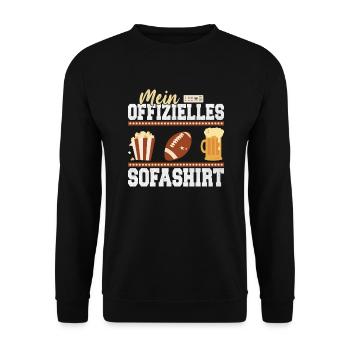 Mein offizielles Sofashirt Schlafshirt Football - Unisex Pullover - Schwarz - Vorne - Alina (178cm) & Michal (187cm)