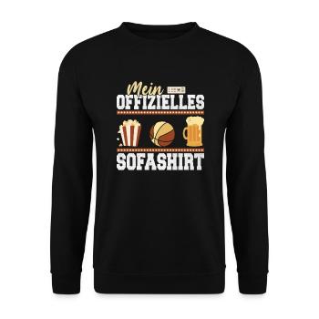 Mein offizielles Sofashirt Schlafshirt Basketball - Unisex Pullover - Schwarz - Vorne - Alina (178cm) & Michal (187cm)